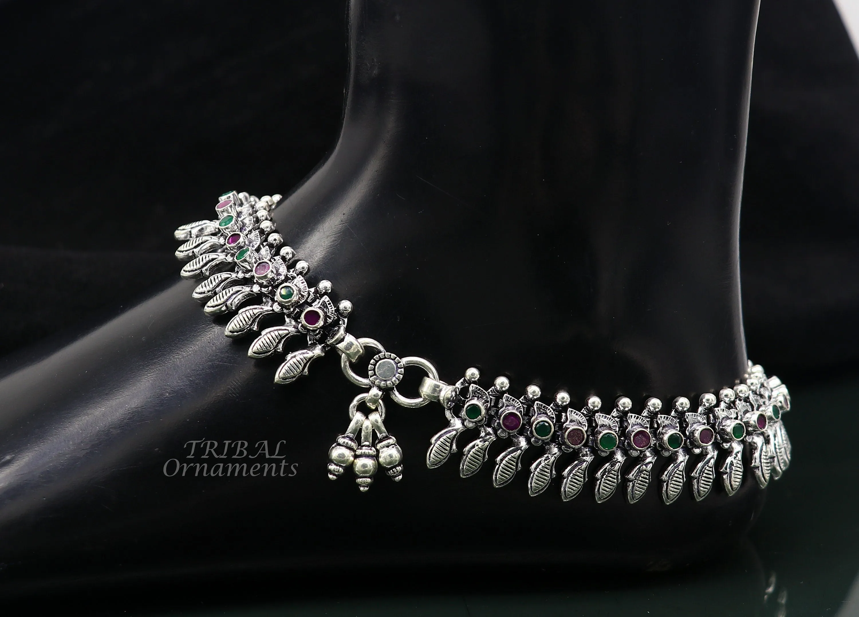 10.5" Inches long handmade 925 sterling silver fabulous color stone customized anklet bracelet, amazing anklets belly dance jewelry ank523