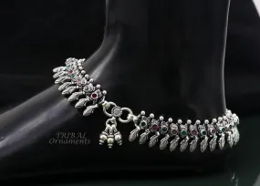 10.5" Inches long handmade 925 sterling silver fabulous color stone customized anklet bracelet, amazing anklets belly dance jewelry ank523