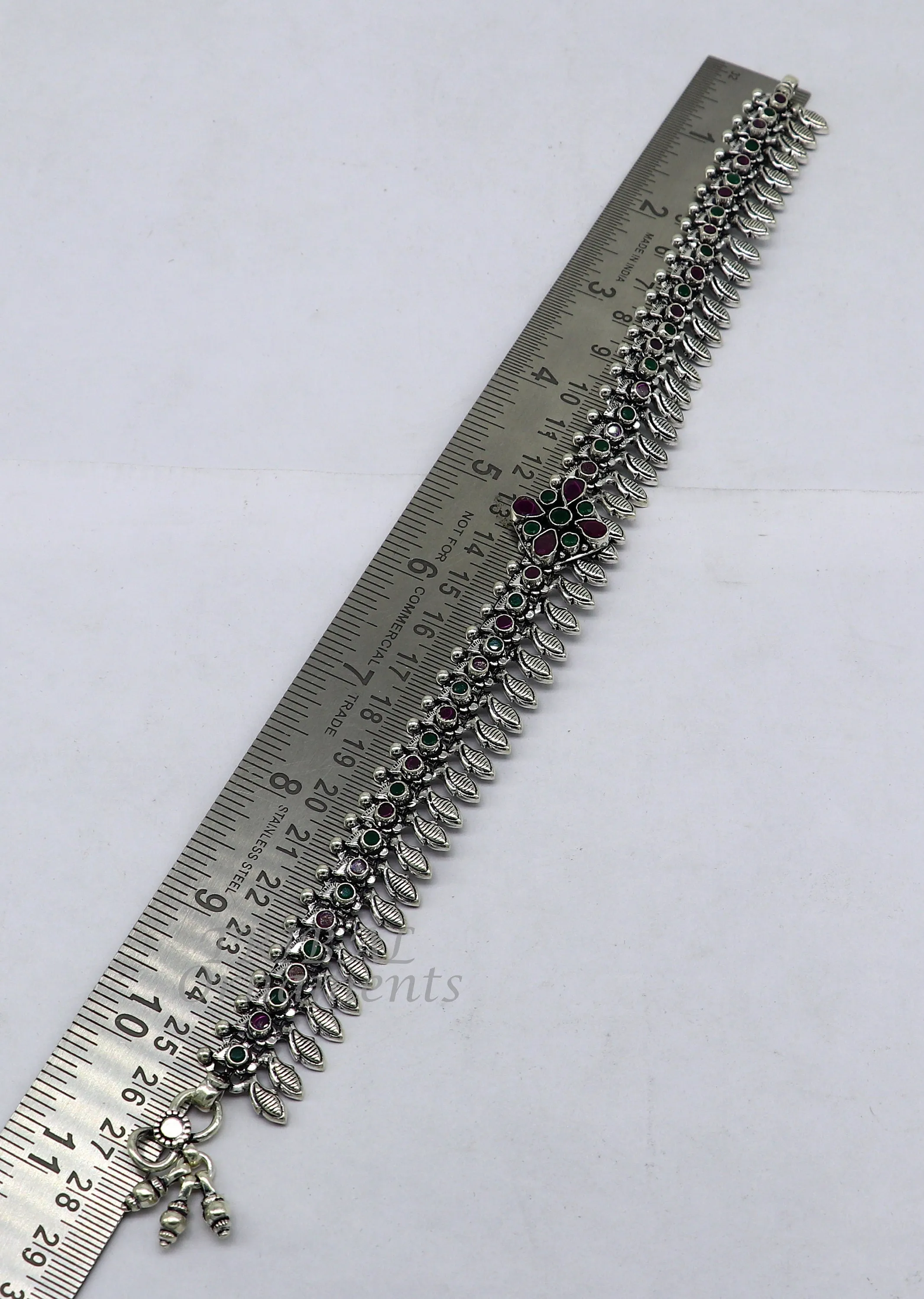 10.5" Inches long handmade 925 sterling silver fabulous color stone customized anklet bracelet, amazing anklets belly dance jewelry ank523