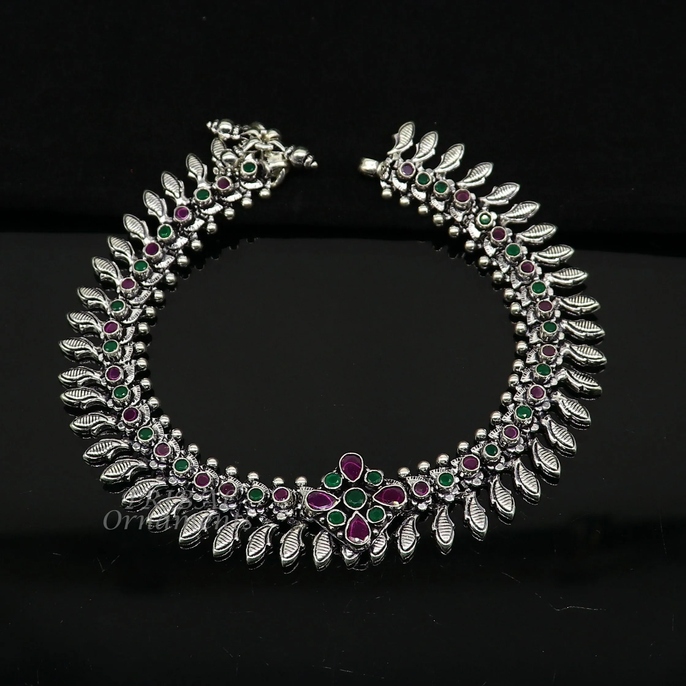 10.5" Inches long handmade 925 sterling silver fabulous color stone customized anklet bracelet, amazing anklets belly dance jewelry ank523
