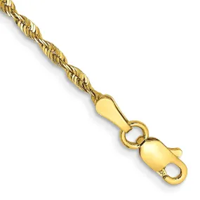 10k 2.0mm Extra-Light D/C Rope Chain Anklet-10EX016-10