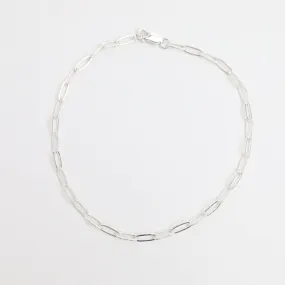 10" Sterling Silver Flat Drawn Cable Chain Anklet