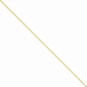 14K Yellow Gold Light Weight Hand Made Flat Chain Anklet