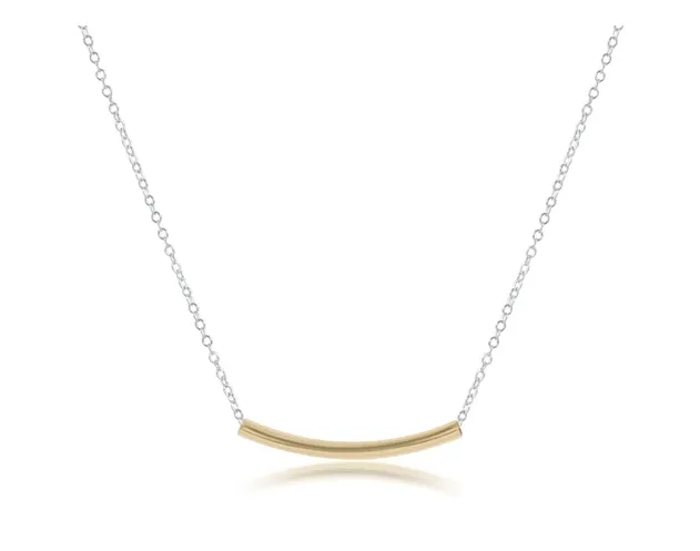 16" Necklace Sterling Mixed Meatal Bliss Bar Small Gold