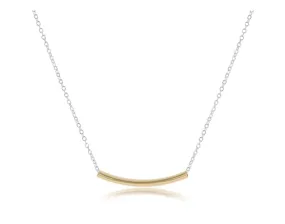 16" Necklace Sterling Mixed Meatal Bliss Bar Small Gold