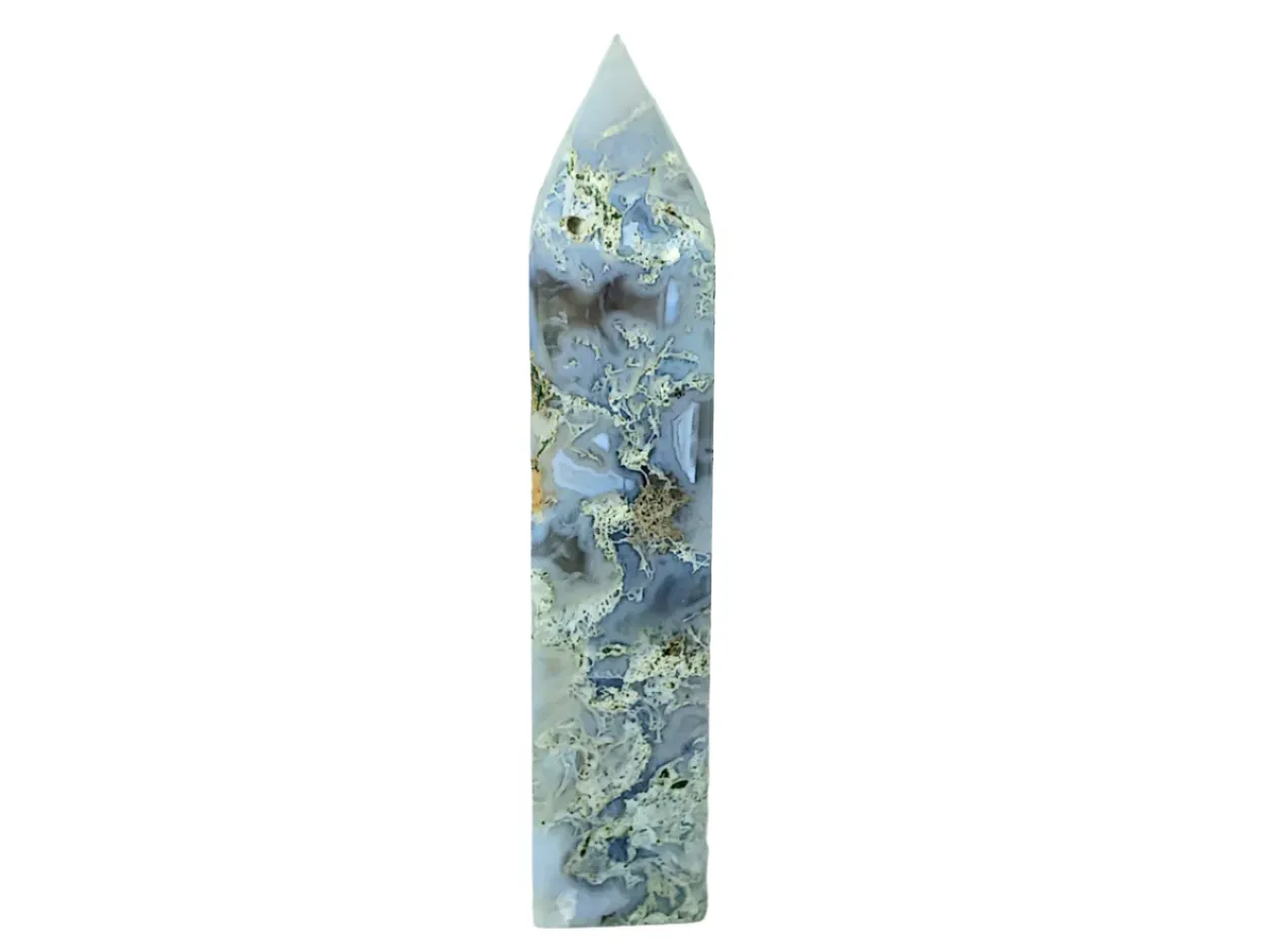 281G Blue Moss Agate Crystal Tower