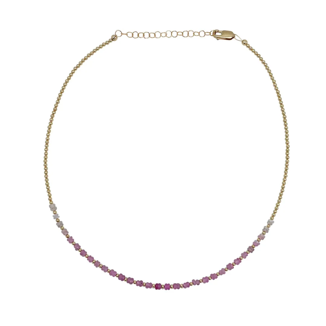 2MM YELLOW GOLD FILLED NECKLACE WITH TWILIGHT OMBRE GOLD PATTERN