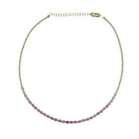 2MM YELLOW GOLD FILLED NECKLACE WITH TWILIGHT OMBRE GOLD PATTERN