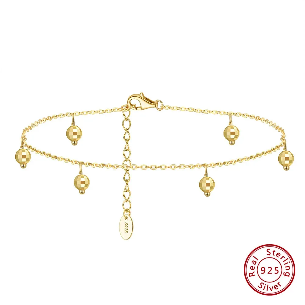 925 Silver Cable Chain with Cross Anklets for Women