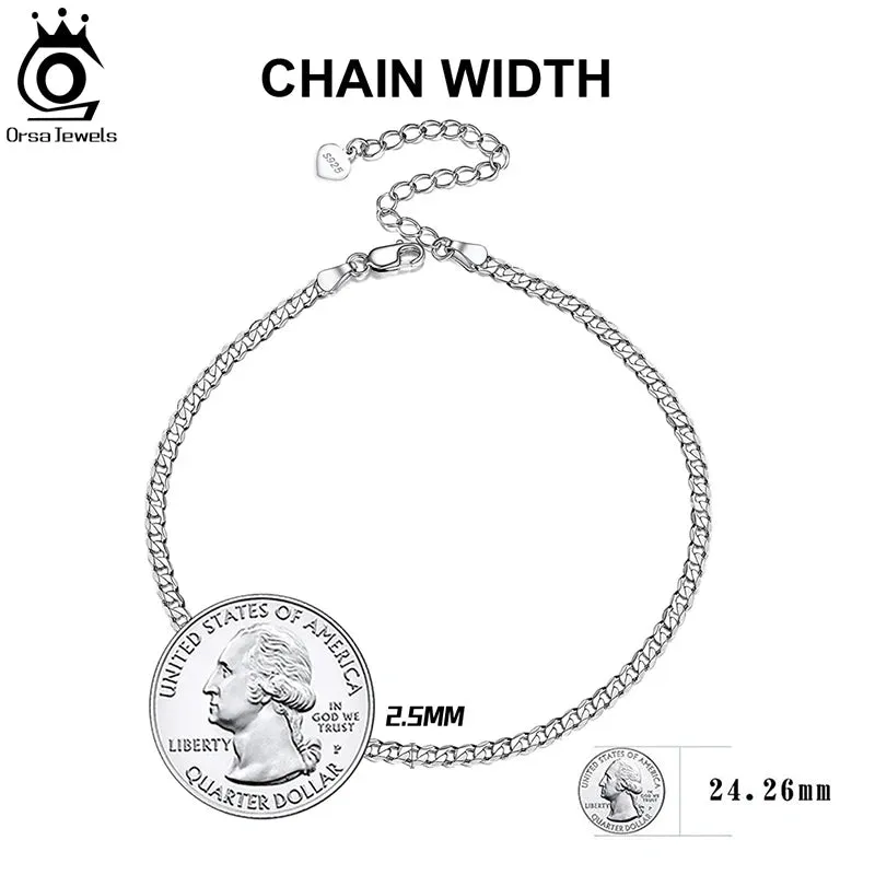 925 Sterling Silver Cuban Chain Anklets