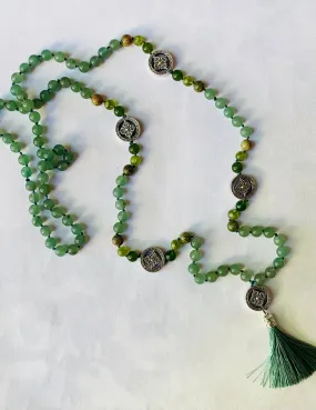 Adundantia Mala - Prosperity - Green Aventurine, Unakite, Peridot, Taiwanese Jade