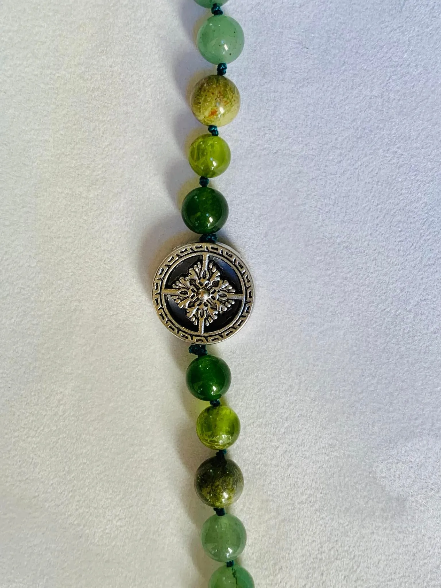 Adundantia Mala - Prosperity - Green Aventurine, Unakite, Peridot, Taiwanese Jade