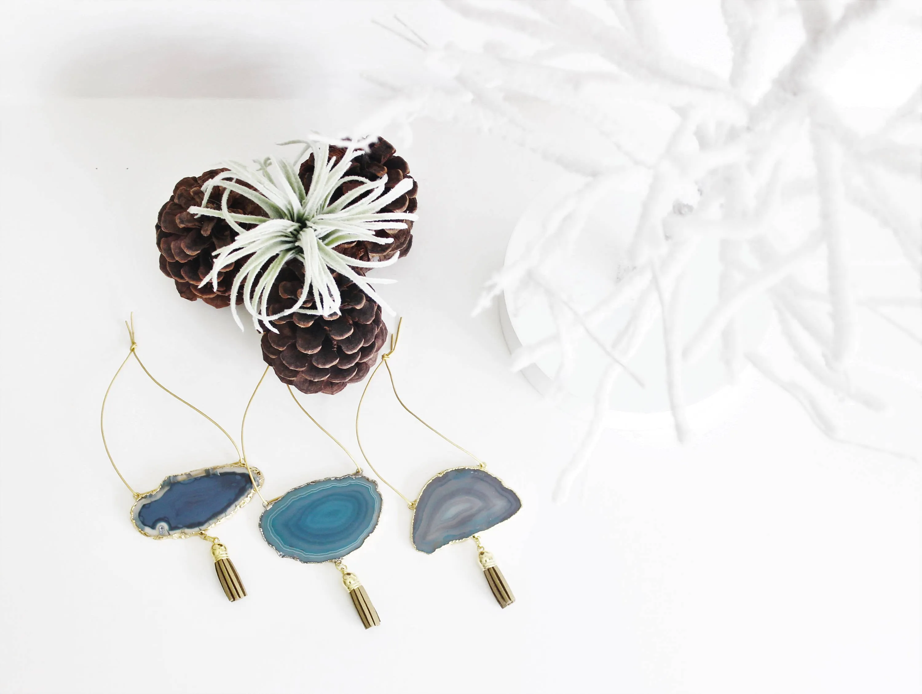 Agate Geode Ornament Set (C)
