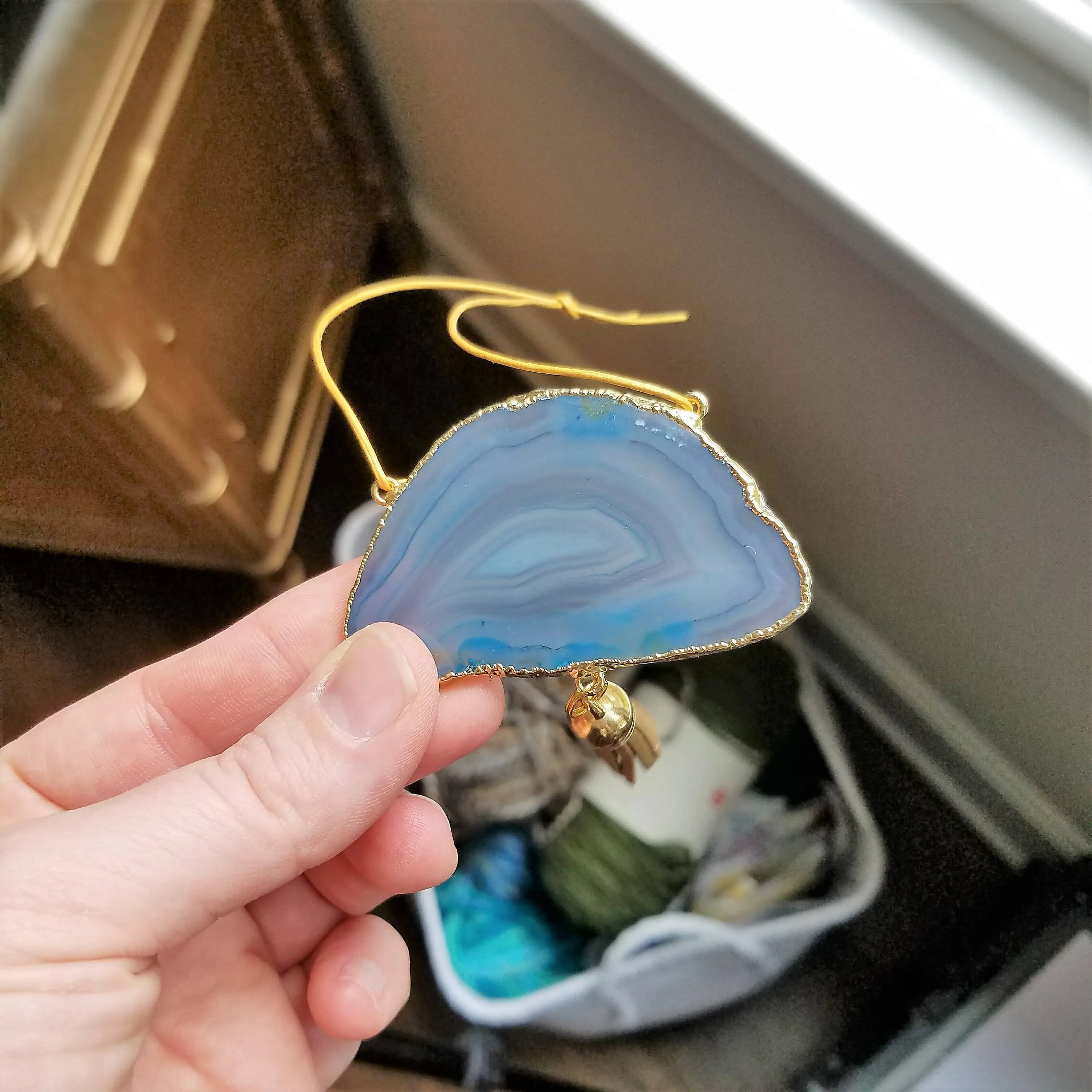 Agate Geode Ornament Set (C)