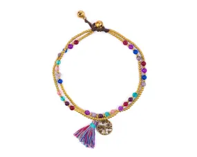 Anklet  -  Tree Of life Rainbow