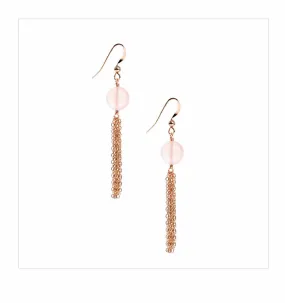Applepear Jewelry - Rose Quartz Tassel Dangle