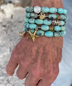 AQUA Dragon Skin Agate Stretchy Bracelets - ALL 5