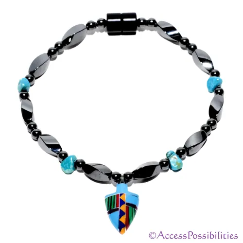 Arrowhead Turquoise Magnetite Magnetic Anklet