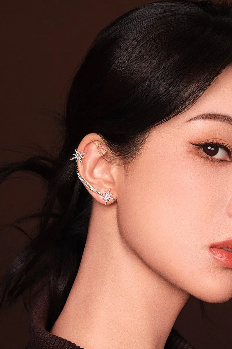 Asymmetric Double Météorites Ear Cuff