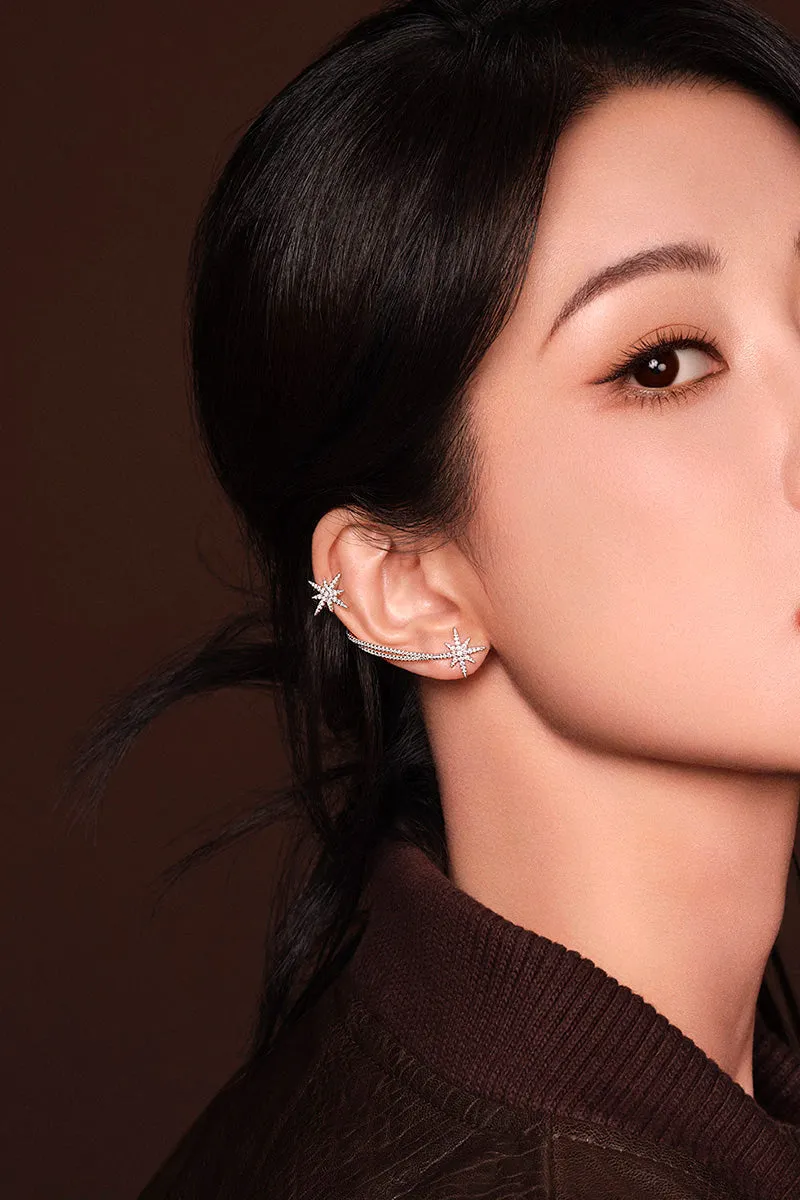 Asymmetric Double Météorites Ear Cuff
