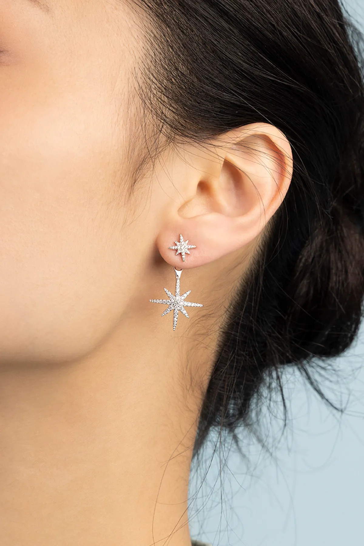 Asymmetric Météorites Ear Jacket and Stud