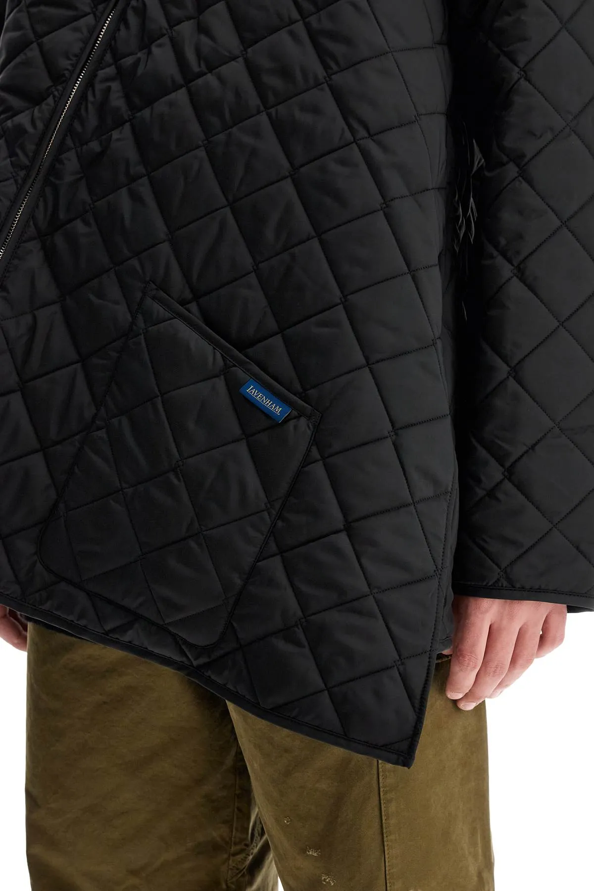asymmetric quilted FN J521 W24 BLACK