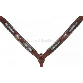 BC856 - Brown Rough Out Beaded Breast Collar
