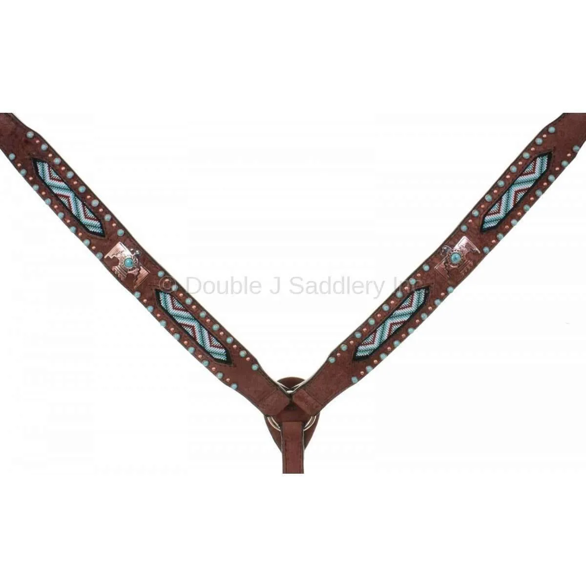 BC856 - Brown Rough Out Beaded Breast Collar