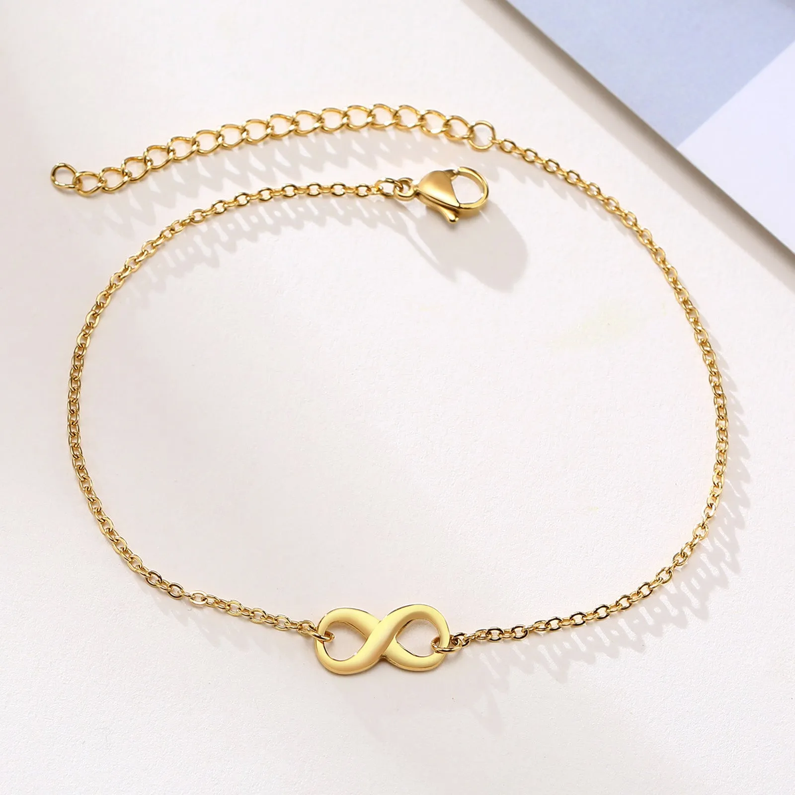 Beach Infinity Anklet Bracelet Stainless Steel Boho Foot Chain