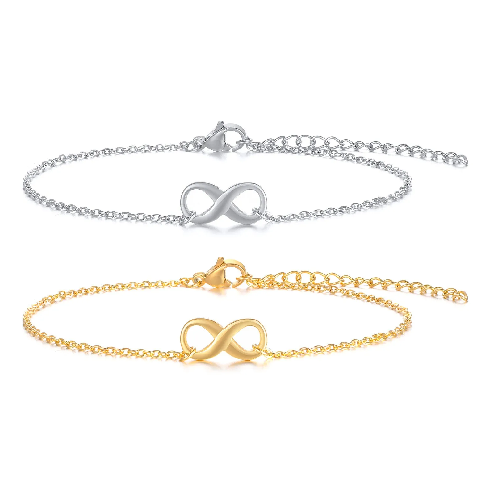 Beach Infinity Anklet Bracelet Stainless Steel Boho Foot Chain