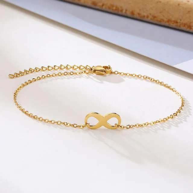 Beach Infinity Anklet Bracelet Stainless Steel Boho Foot Chain