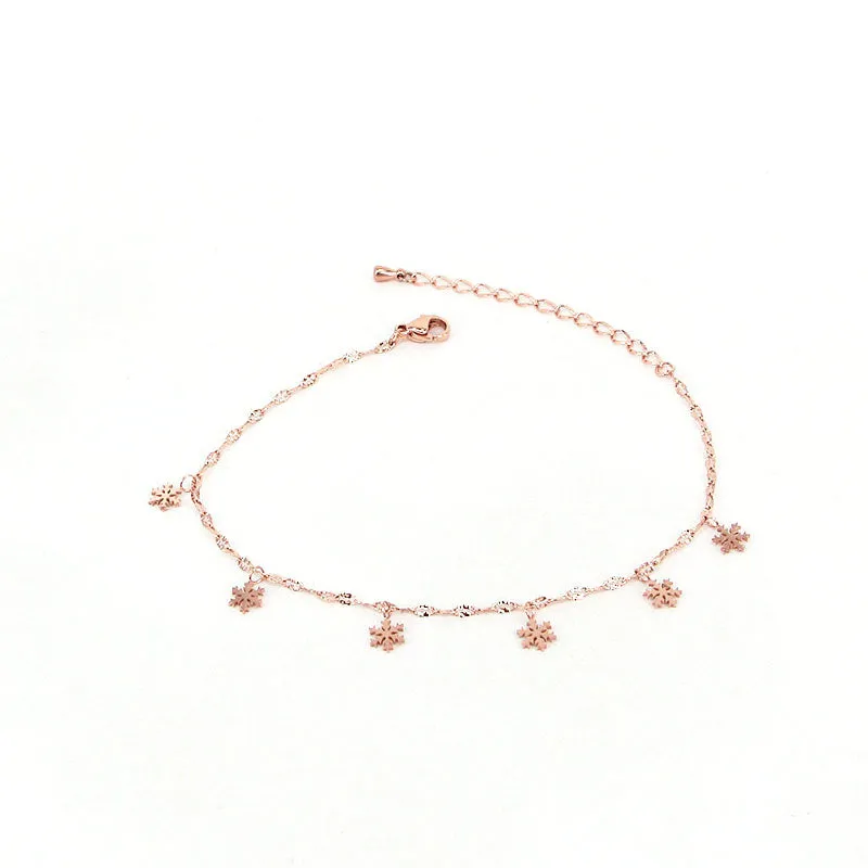 Beautiful Snowflake Charm Anklets For Women