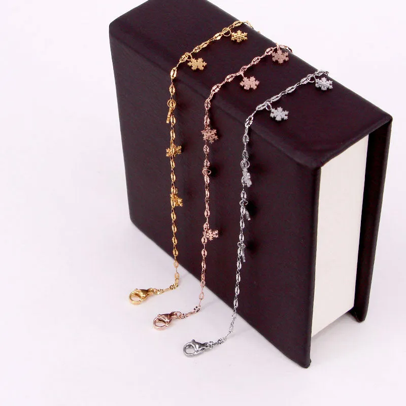 Beautiful Snowflake Charm Anklets For Women