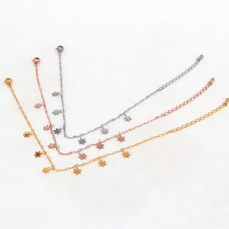 Beautiful Snowflake Charm Anklets For Women