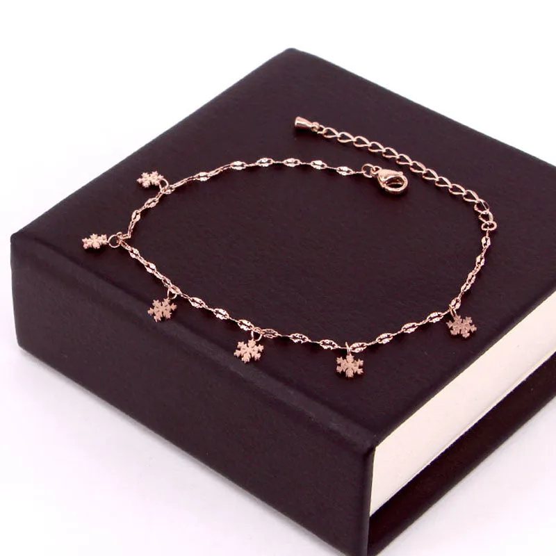 Beautiful Snowflake Charm Anklets For Women