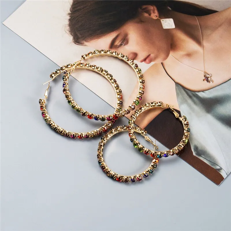 Big Geometric earring Women Accessories  Jewelry Vintage Round Hoop Earrings