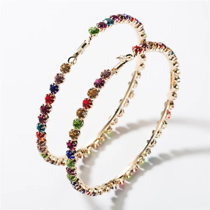 Big Geometric earring Women Accessories  Jewelry Vintage Round Hoop Earrings