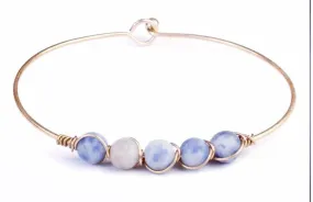 Blue Agate Wire Wrap Bracelet