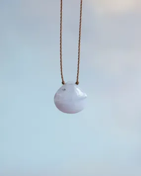 Blue Lace Agate Vegan Silk Necklace