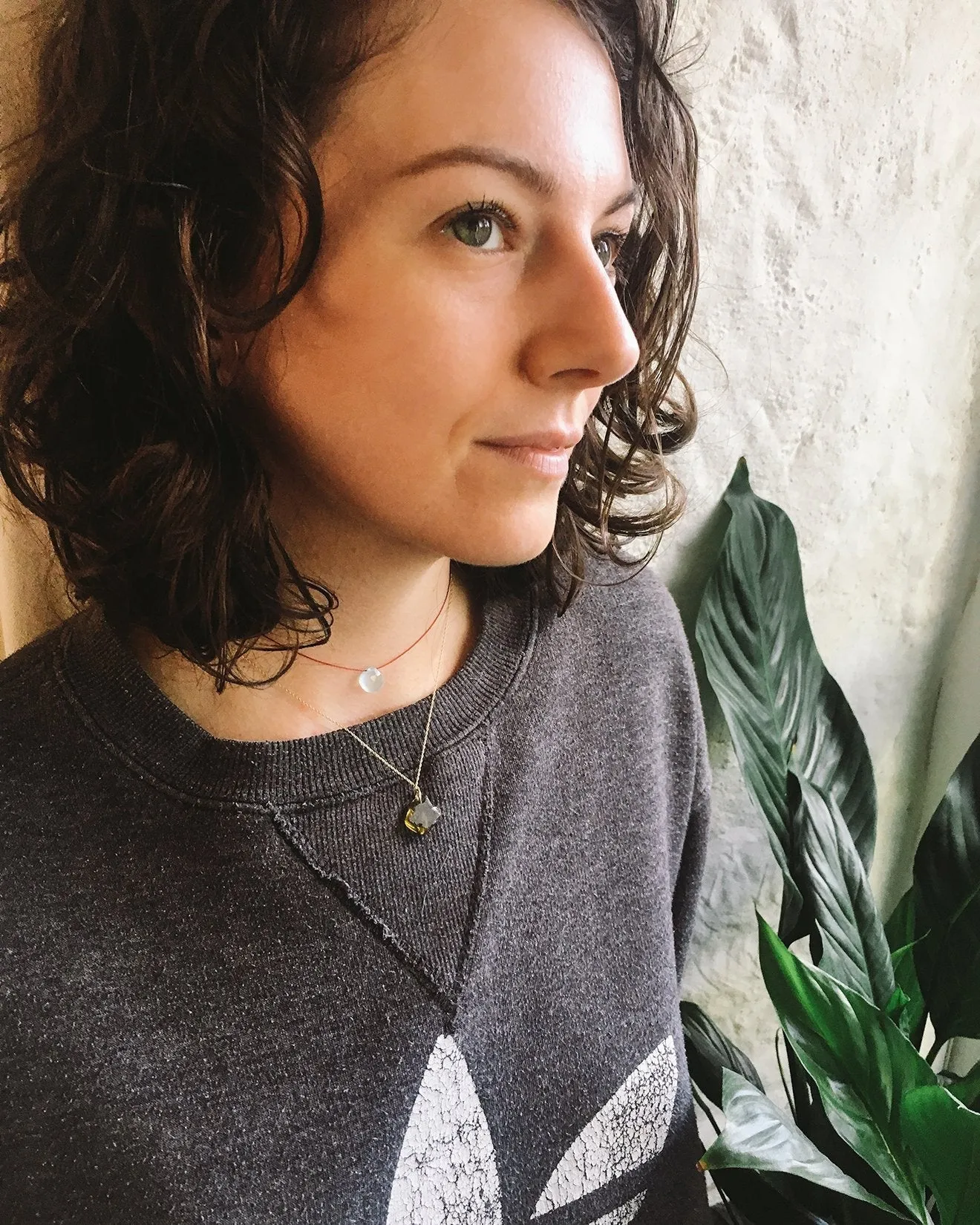 Blue Lace Agate Vegan Silk Necklace