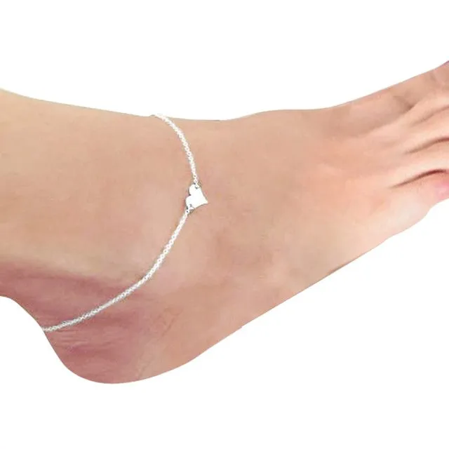 Bohemian Silver Color Anklet Bracelet On The Leg
