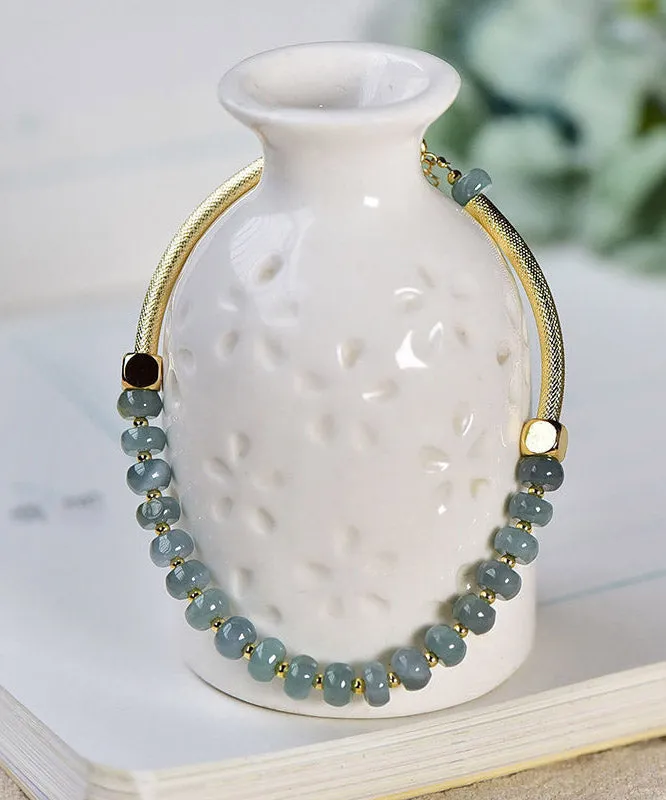 Boutique Blue 14K Gold Agate Chain Bracelet