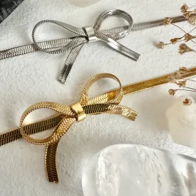 Bow Snake Chain Choker Necklaces