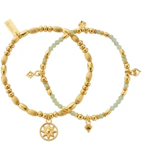 ChloBo Harmony Aventurine Bracelet Set - Gold