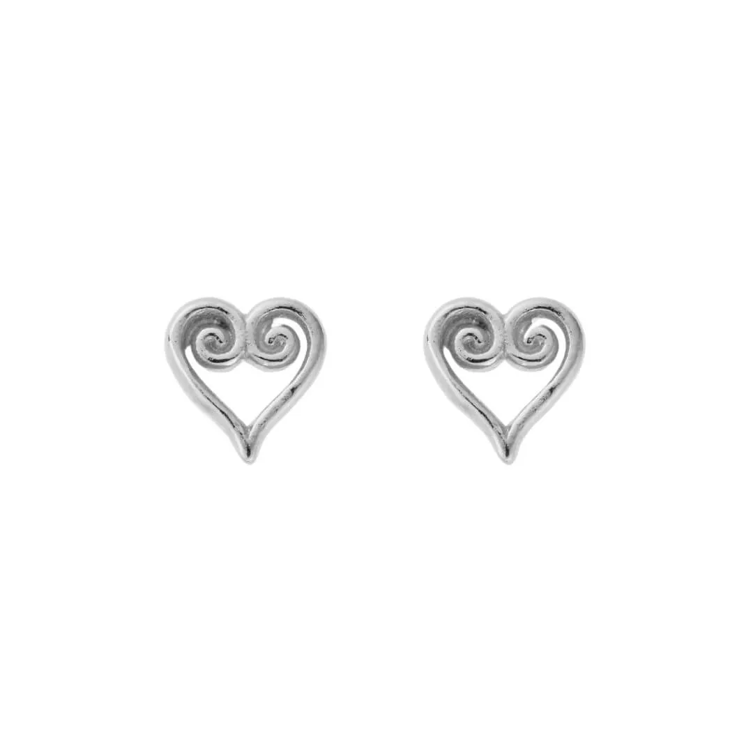 ChloBo Scroll Heart Stud Earrings