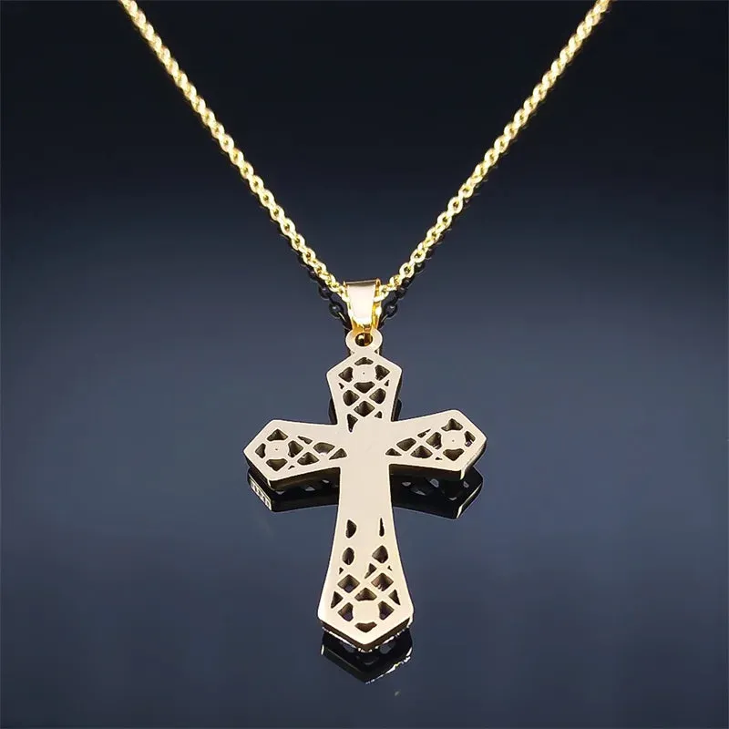 Christian Jesus Cross Pendant Necklace for Women Men