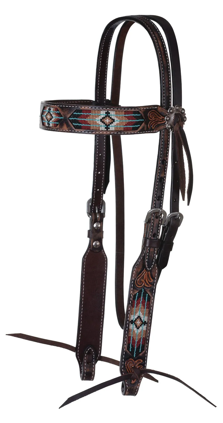 Circle Y Beaded Southwest Browband Headstall