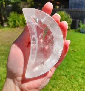 Clear Quartz Crystal Moon Bowl
