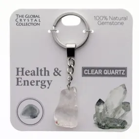 Clear Quartz Health & Energy Gem Keyring