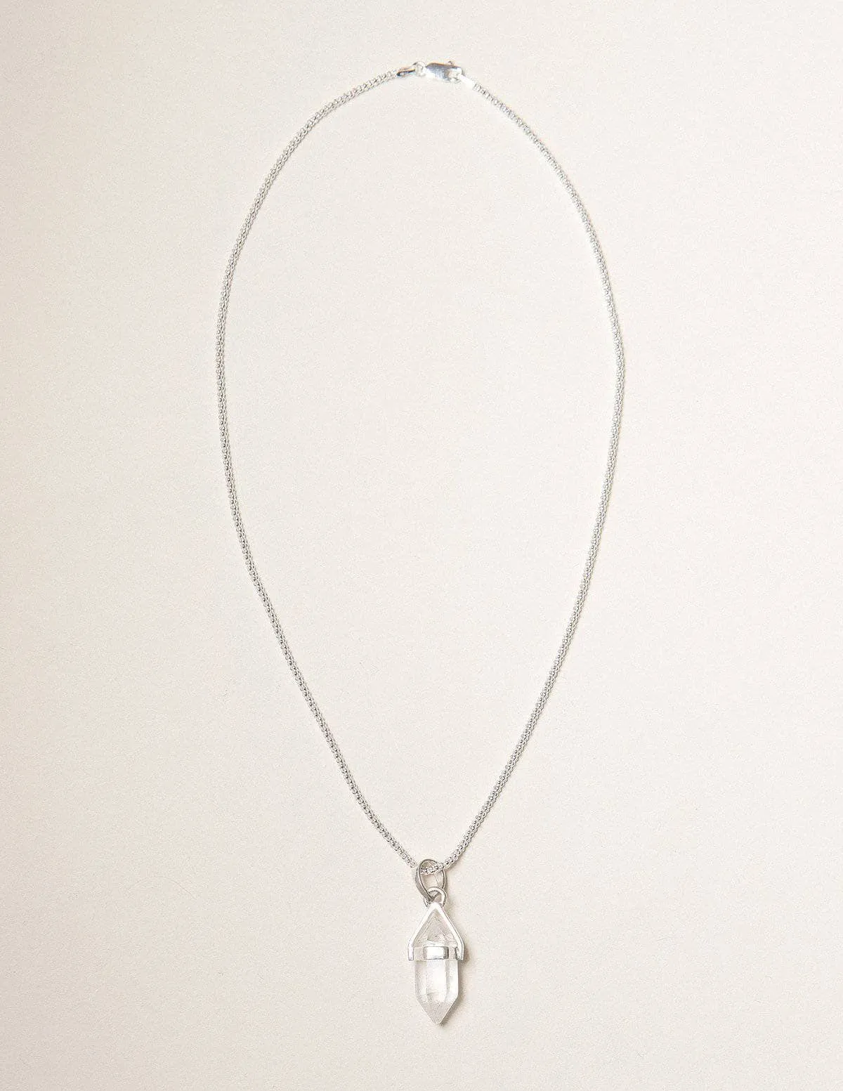 Clear Quartz Silver Pendant
